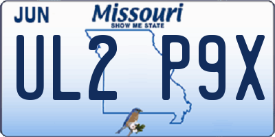 MO license plate UL2P9X