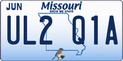 MO license plate UL2Q1A