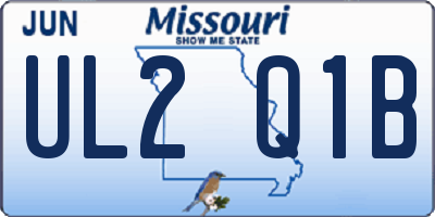 MO license plate UL2Q1B