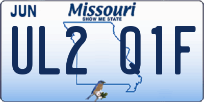 MO license plate UL2Q1F