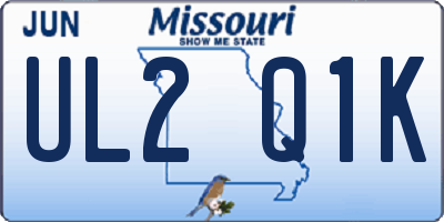 MO license plate UL2Q1K