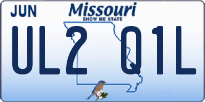 MO license plate UL2Q1L