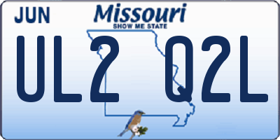 MO license plate UL2Q2L