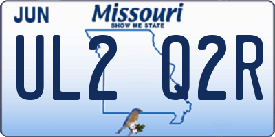 MO license plate UL2Q2R