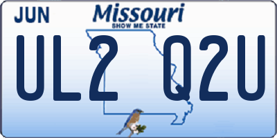 MO license plate UL2Q2U