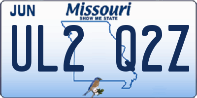 MO license plate UL2Q2Z