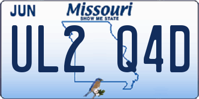 MO license plate UL2Q4D