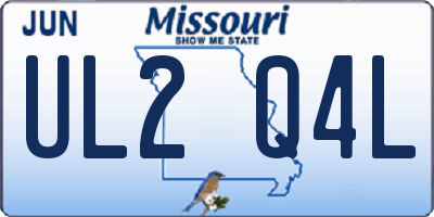 MO license plate UL2Q4L
