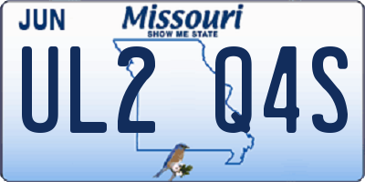 MO license plate UL2Q4S