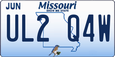 MO license plate UL2Q4W