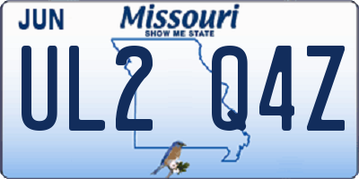 MO license plate UL2Q4Z