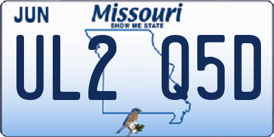 MO license plate UL2Q5D