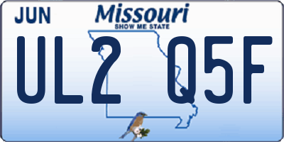 MO license plate UL2Q5F