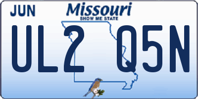 MO license plate UL2Q5N