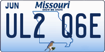 MO license plate UL2Q6E