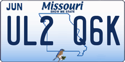 MO license plate UL2Q6K