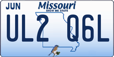 MO license plate UL2Q6L