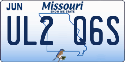 MO license plate UL2Q6S