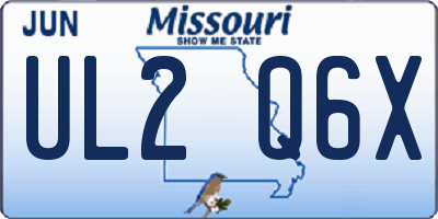 MO license plate UL2Q6X