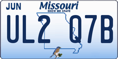 MO license plate UL2Q7B