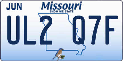 MO license plate UL2Q7F