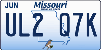 MO license plate UL2Q7K