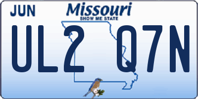 MO license plate UL2Q7N