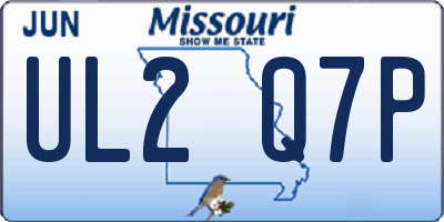MO license plate UL2Q7P