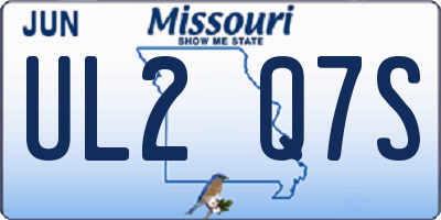 MO license plate UL2Q7S