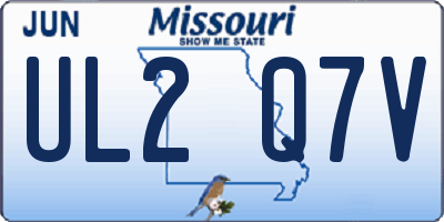 MO license plate UL2Q7V