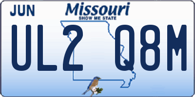 MO license plate UL2Q8M