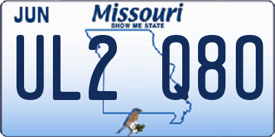MO license plate UL2Q8O