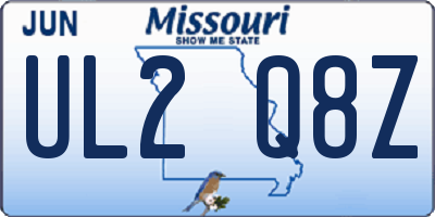 MO license plate UL2Q8Z