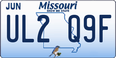 MO license plate UL2Q9F