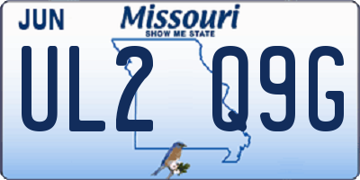MO license plate UL2Q9G