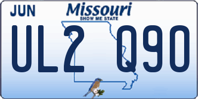 MO license plate UL2Q9O