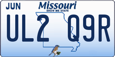 MO license plate UL2Q9R