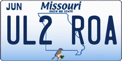 MO license plate UL2R0A