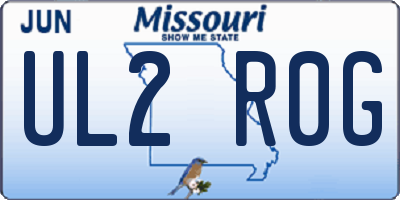 MO license plate UL2R0G