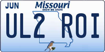 MO license plate UL2R0I