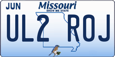 MO license plate UL2R0J