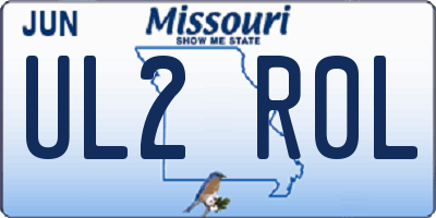 MO license plate UL2R0L
