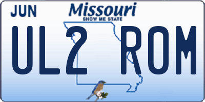 MO license plate UL2R0M
