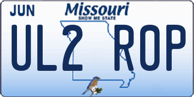 MO license plate UL2R0P