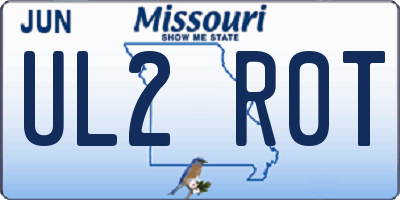 MO license plate UL2R0T