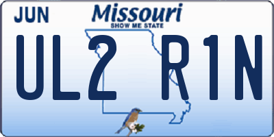 MO license plate UL2R1N