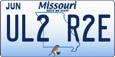 MO license plate UL2R2E