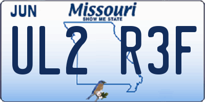 MO license plate UL2R3F