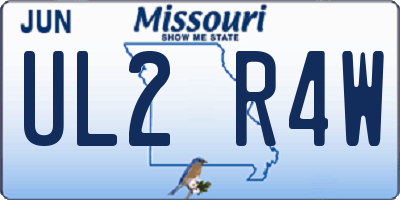 MO license plate UL2R4W