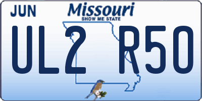 MO license plate UL2R5O